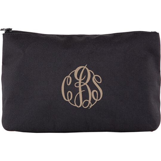 Personalized Black Canvas Clutch Bag